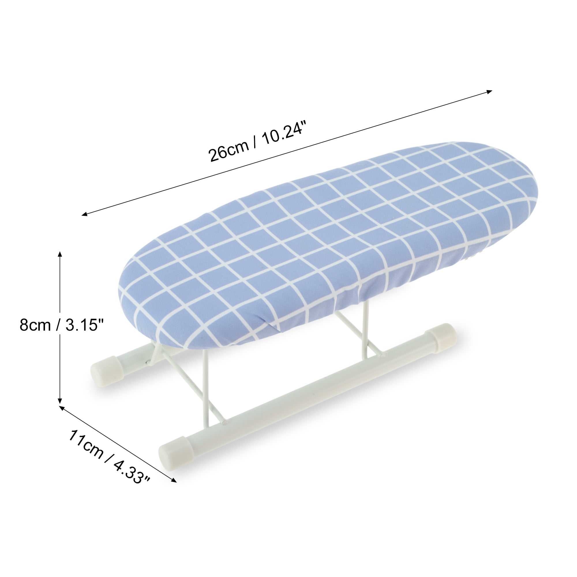 Unique Bargains Foldable Mini Ironing Board Small Travel Gray Blue
