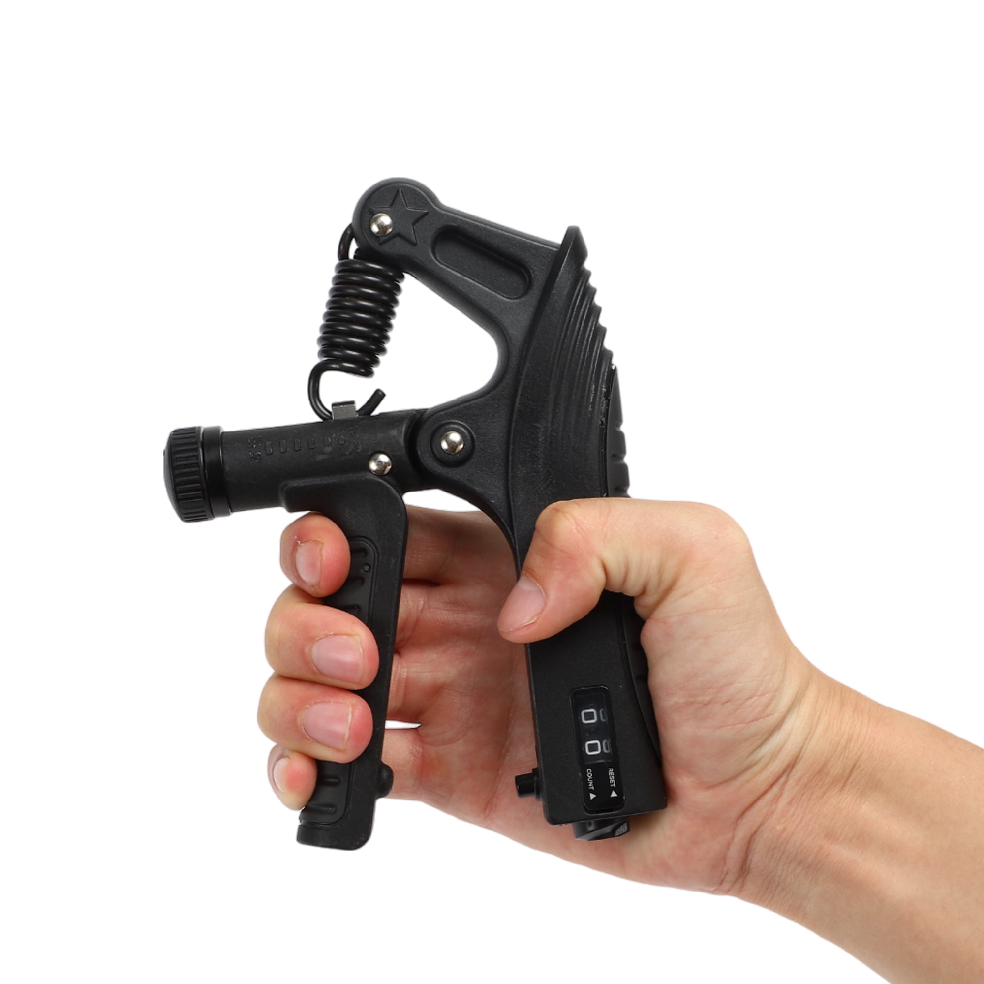 Unique Bargains R Shape Hand Grip Strengthener Adjustable Strength for Fitness  Black