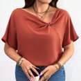 thumbnail image 2 of Otvok Womens Plus Size Tops Spring Solid Color Casual Short-Sleeved T-Shirt, 2 of 6