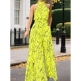thumbnail image 4 of Combinaisons Habillées pour Femmes Soirée Invitée de Mariage Grande Taille Sans Manches Combinaisons Pantalon Grand Long Jaune P, 4 of 5