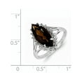 thumbnail image 2 of Bague en Argent Sterling Rhodié Quartz Fumé avec Diamant, 2 of 2