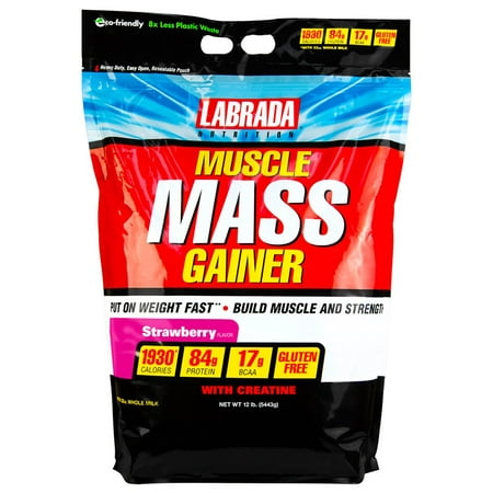Labrada Muscle Mass Gainer, Strawberry, 12 Lb