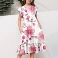 thumbnail image 5 of THDHVS Kids Dress,Pretty Floral Print Tiered Dress with Flutter Sleeves and Pockets for Girls Summer Occasion,Dresses for Girls Multicolor, 5 of 5