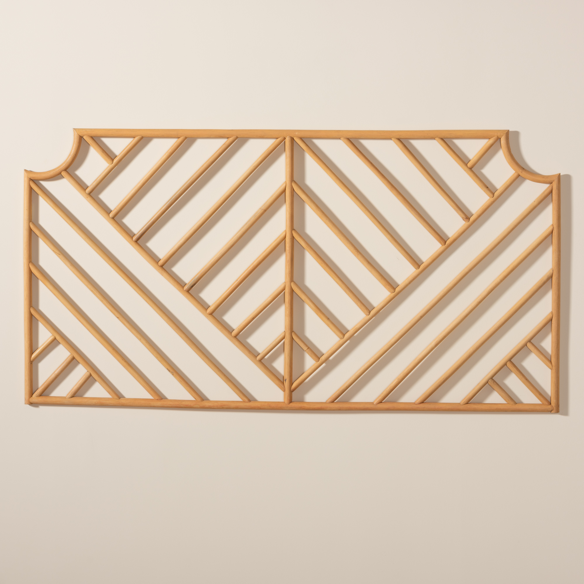 bali & pari Giza Rattan BOHO Headboard, Queen Size, Natural Brown