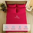 thumbnail image 4 of Couture Charm Hotel Luxury 500-TC Giza Cotton Twin-XXL Size 4-Pcs Sheet Set Fits Upto 24-26" Deep Pocket (Solid, Red), 4 of 4