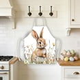 thumbnail image 4 of B Easter Apron With Bunny Print Decorative Kitchen Cooking Apron For Adults Polyester 27X22 Inch Holiday Party, 4 of 7