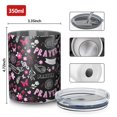 thumbnail image 4 of 12oz Coffee Tumblers Black Breast Cancer Stainless Steel Vacuum Insulated Travel Tumbler Coffee Cups Mug with Lid and Straw with Cleaning Brush for Cold & Hot Drinks, 4 of 5