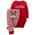 thumbnail image 2 of WIBACKER Baby Boy My 1st Christmas Outfits Newborn Infant Long Sleeve Romper + Deer Striped Pants 2Pcs Set 3-6M, 2 of 11