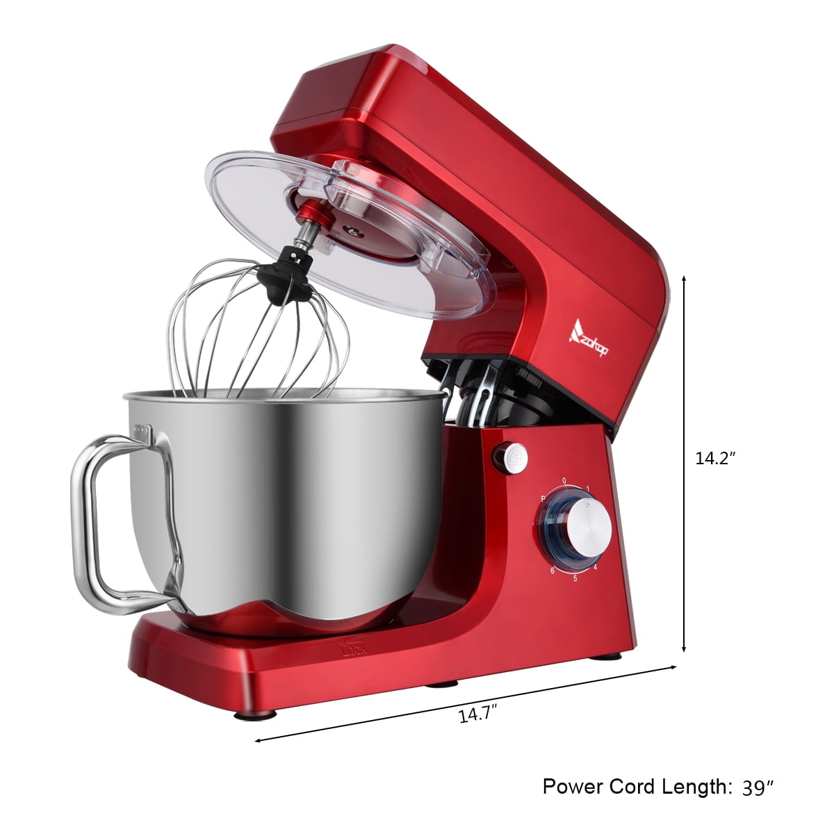 Private Jungle Stand Mixer 7Qt 660W,Tilt-Head Food Dough Mixer,Electric Kitchen Mixer with Dough Hook,Flat Beater & Wire Whisk,Red