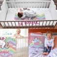 thumbnail image 6 of KAINSY Personalized Baby Crib Bedding Set - Custom Name Cute Animals and 3 Pcs Set - Soft Blanket with Double Layer Dotted Backing,Fitted Sheet,Pillowcase for Boys Girls Gift(Fixed Size), 6 of 8