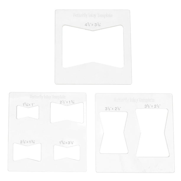 3Pcs 6x6 Inches Butterfly Key Inlay Template Router and Decorative