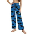 thumbnail image 3 of MLQIDK Womens Plus Size Fall Pajamas Halloween Loose fit Pumpkin Bat Ghost Print Pajama Pants Elastic Waist Drawstring Pumpkin Pajamas Funny Fall Pjs, 3 of 4