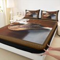 thumbnail image 3 of Feelyou Brown Cowgirl Hat Full Size Sheets, Fashion Cow Print Bed Sheets, 4 Pieces, 3 of 7