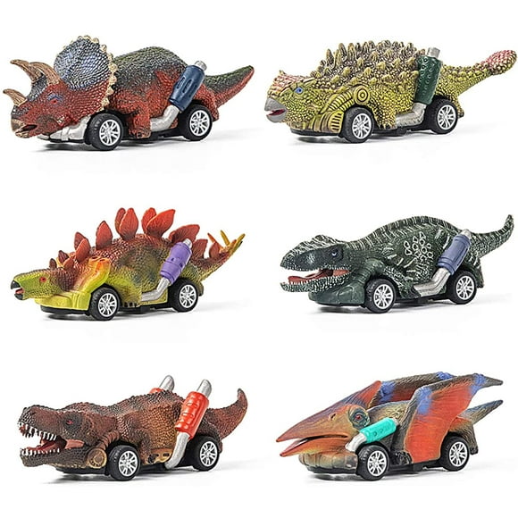Dinosaur Toys Pull Back Cars Dino Cars Toys Vehicle Truck Toys for Boys Girls (6 Pack)