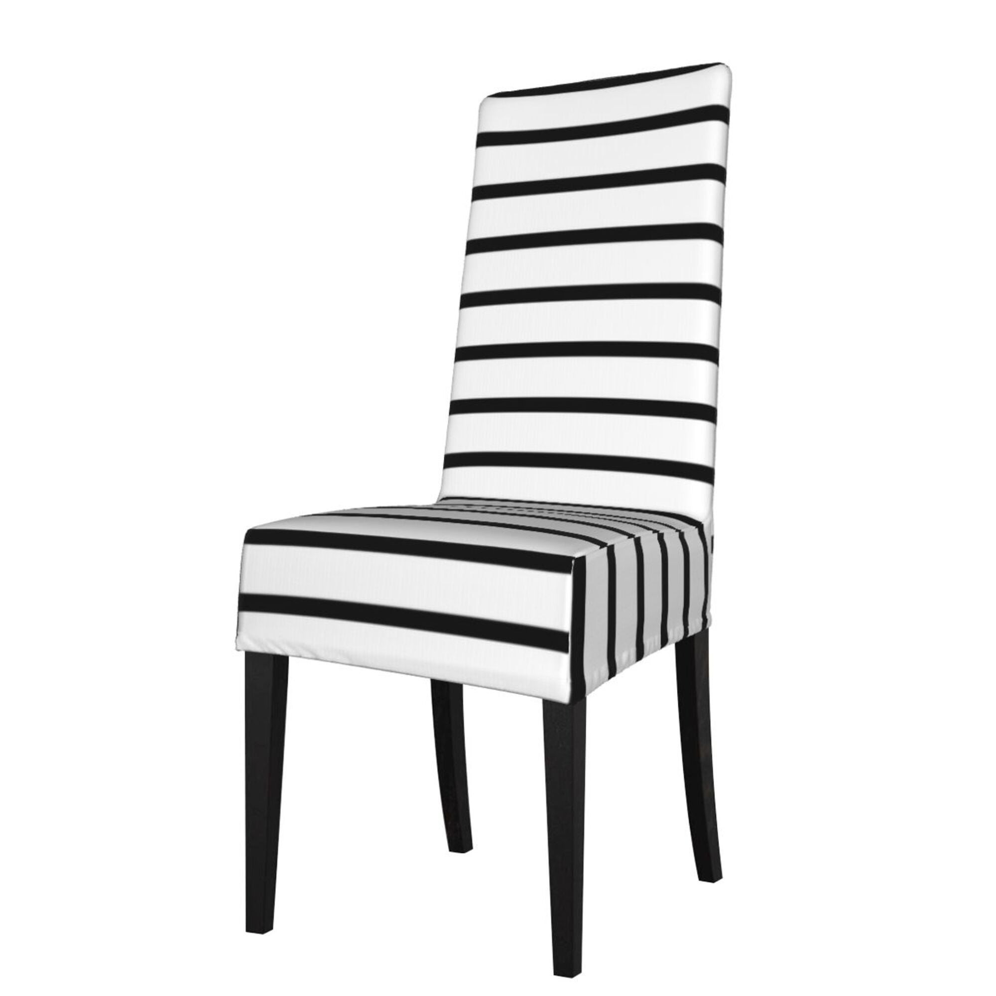 Black White Stripes Dining Chair Slipcovers Chair Protectors Seat