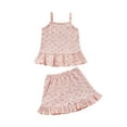 thumbnail image 1 of Qmyliery Girl Summer Clothes Floral Spaghetti Strap Tops and Ruffles Shorts Set FC16020, 1 of 8