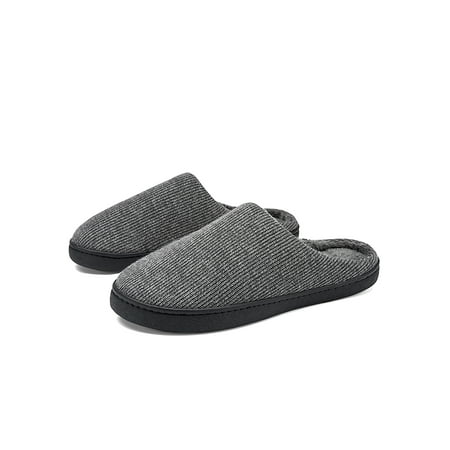 

Zodanni Men Casual Home Slipper Bedroom Flat Slides Lightweight Non-slip Round Toe House Slippers Grey 7.5