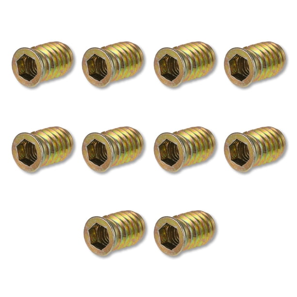Riwesomey 10 Uds. Tuerca de inserción de con roscas interiores y exteriores, armario de acero al carbono, de armario, tuercas roscadas Herramientas y ferretería Riwesomey TO000129-00