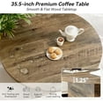 thumbnail image 3 of Round Coffee Table, 35.5-Inch Modern Engineered Wood Center Coffee Tables for Living Room, Home Office Wooden Farmhouse Rustic Cocktail Tea Accent Table,Walnut, 3 of 9