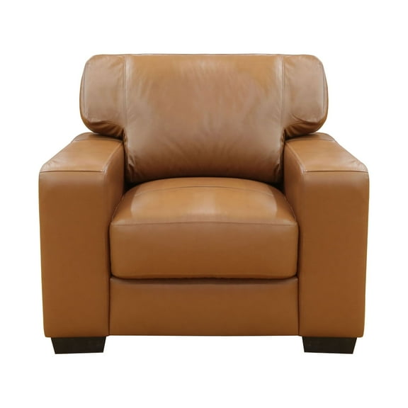 PRIMO Bordeaux 41 in. Tan Leather Match Armchair