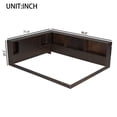 thumbnail image 4 of Queen Size Wood Daybed with Storage Shelves, USB Ports and LED Lights, Multifunctional Solid Wood Daybed for Bedroom, Guest Room, Home Office, No Box Spring Needed, Brown, 4 of 10