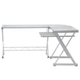 thumbnail image 2 of Techni Office Solutions 61.75" White Durable L-Shaped Computer Desk, 2 of 5