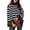 C Black, variant on DOKOTOO Pullover Sweaters for Women Casual Loose Long Sleeve Mock Neck Ribbed Jumper Sweaters Chunky Knit Baggy Fall Striped Sweater Top Size Large US12-14