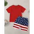 thumbnail image 4 of Hirigin 4th of July Baby Boy Outfit Short Sleeve Letter Print T-Shirt Top and Shorts 6 12 18 Months 2T 3T Independence Day Clothes Set, 4 of 8