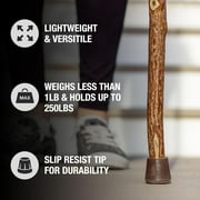 Brazos Rustic Wood Walking Stick, Twisted Sassafras, Traditional Style Handle, for Men & Women, 48