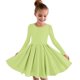 thumbnail image 1 of Odeerbi Niñas Manga Larga A-Vestido de Manga Larga Para Niñas Vestido Acampanado de Primavera Vestido Elástico de Colores Sólidos Vestido de Patinadora Twirly Vestido de Recital Escolar, 1 of 9