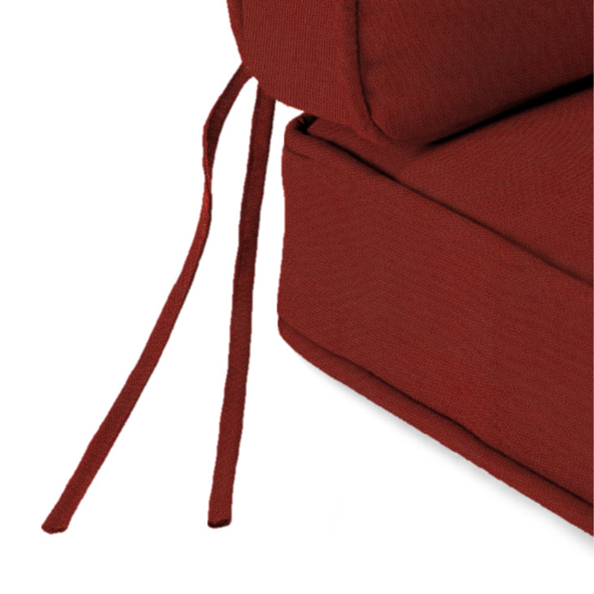Jordan Manufacturing 45" x 22" Canvas Brick Crimson Solid Rectangular Outdoor Deep Seating Chair Seat and Back Cushion with Ties and Welt