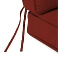 thumbnail image 5 of Jordan Manufacturing 45" x 22" Canvas Brick Crimson Solid Rectangular Outdoor Deep Seating Chair Seat and Back Cushion with Ties and Welt, 5 of 9