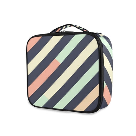 FORMRS Travel Makeup Bag Large Capacity Train Case Cosmetic Organizer with Adjustable Dividers, Isometric Green