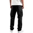 thumbnail image 6 of Dresfit Cargo Pants Mens Drawstring Fleece Baggy Sweatpants Fall Winter Loose Fit Travel Sweatpant Slim Fit Wide Leg Stretch Work Pants M, 6 of 8
