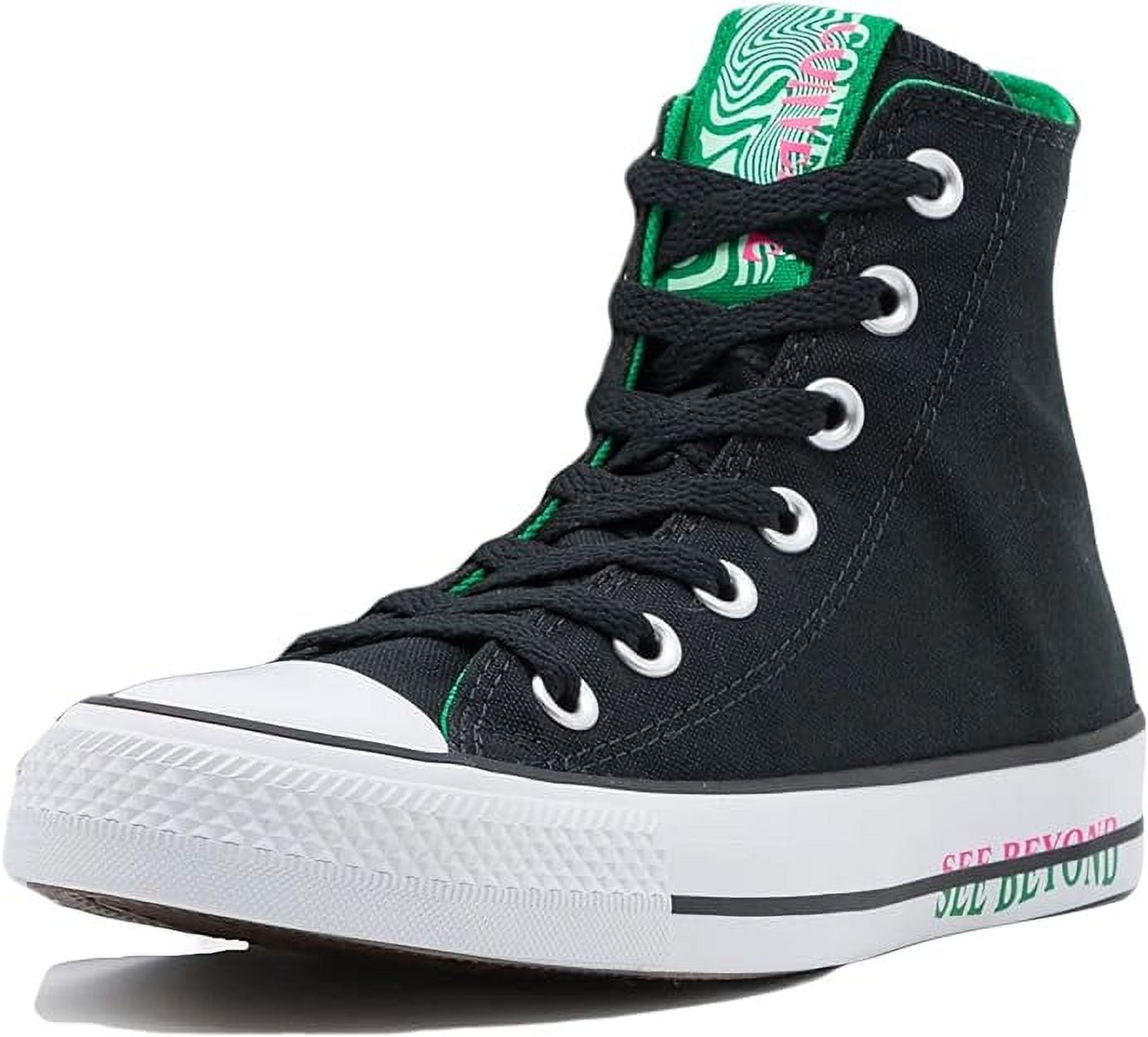 Black and green converse best sale