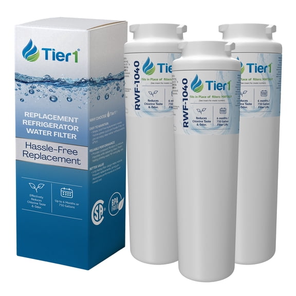 Tier1 RWF1040 UKF8001 Refrigerator Water Filter | Replacement for EDR4RXD1, 4396395, rwf0900a, fl-rf07 Fridge Filter - Up to 18 Months Supply | Easy Install | Odor Control (3-pk)