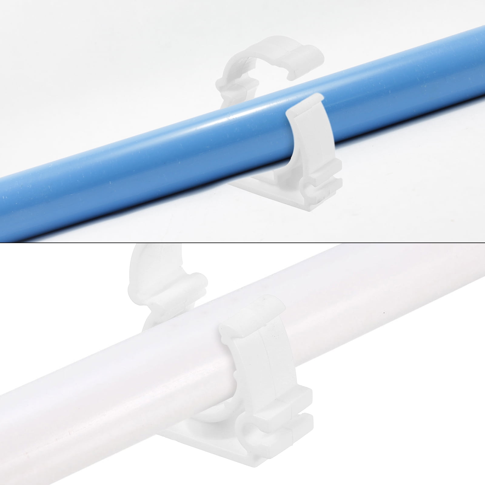 Uxcell 12Pack PPR Water Pipe Clamps, U Shaped Pipe Clamp Clips with Fixing Clip Fit for 63mm/2.48" OD Water Pipes, White