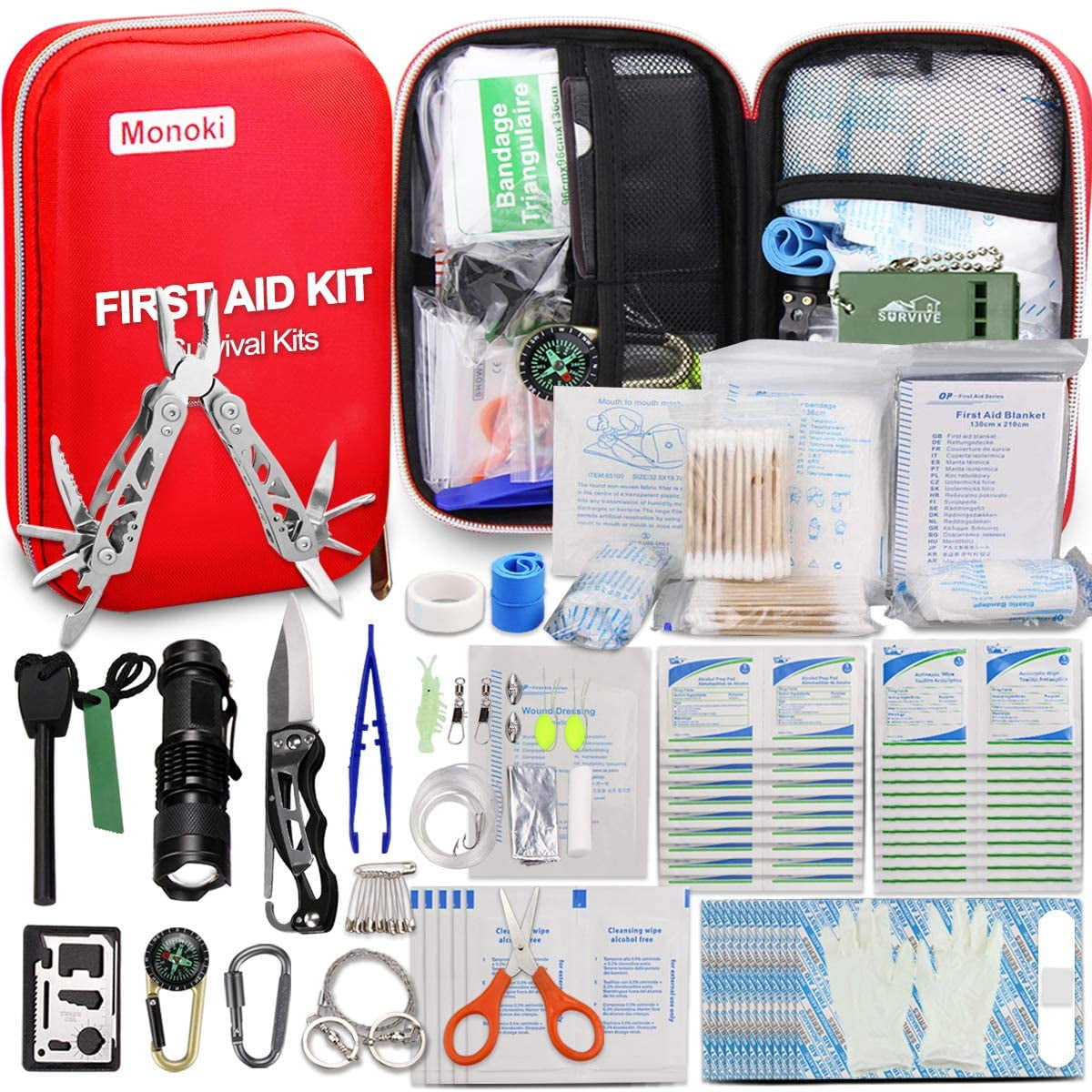 Survival Kit Set Military Outdoor Travel Camping Tools First Aid Box Emergency