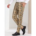 thumbnail image 2 of Pantalones estampados de animales para hombre Pantalones de vestir de fiesta de fiesta con frente plano estampado de serpiente S, 2 of 6