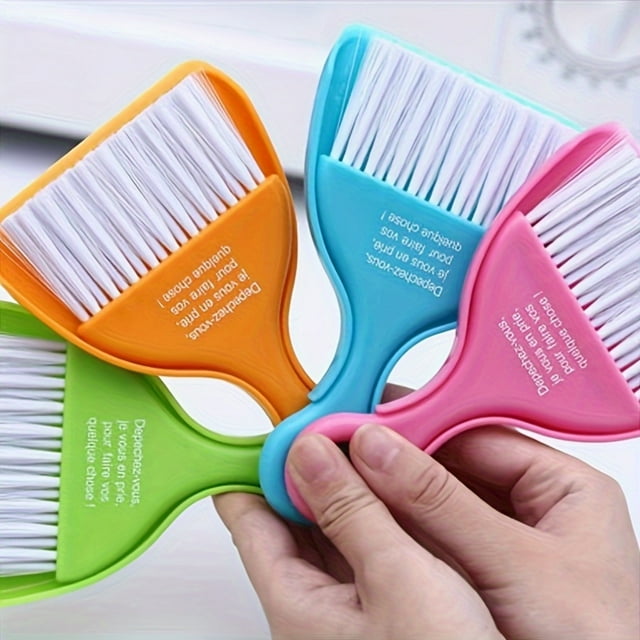 Mini Cleaning Brush and Dustpan Set, 1 Set - Handheld Sweeper with Plastic Bristles, Portable Tabletop Broom and Pan Combo - Multipurpose Cleaning Tool Kit for Desk, Sofa, Furniture, Travel, Camping -