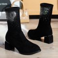 thumbnail image 4 of NECHOLOGY Botas Mujer Adulto Femenino Zapatos Botines para mujer Botas de mujer Botas de tacón cuadrado Zapatos casuales Suela Botas para mujer Zapatos Zapatos antideslizantes (Black, 7.5), 4 of 7