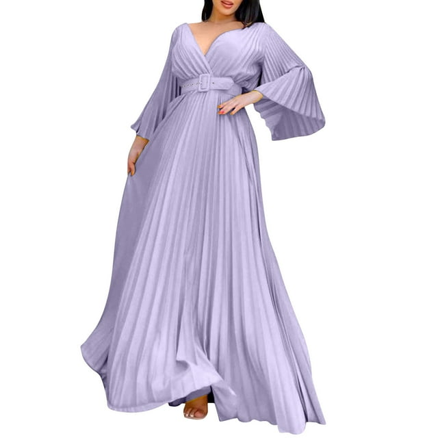 Ketyyh-chn99 Robes pour Femmes 2024 Robe de Mariage Élégante Invitée de Mariage Soirée Fête Robe Formelle Robe Sans Manches Gris,G