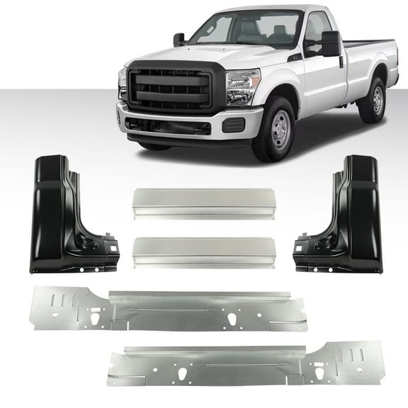 PIT66 6pcs Rocker Panel Inner & Cab Kit Fit for Ford F250 F350 F450 Super Duty 2 Door Regular Cab 1999-2016/Not Fit Extended Cabs or Crew Cabs