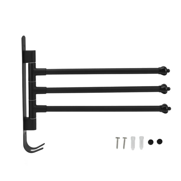 Swing Out Towel Bar, Long Lasting Black Swivel Towel Bar Utility For  Bathroom Wardrobe For Kitchen 3 Arms