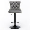 thumbnail image 2 of Swivel Velvet Barstools Adjusatble Seat Height from 25-33 Inch,Modern Upholstered Bar Stools with Backs Comfortable Tufted for Home Pub and Kitchen Island,Set of 2, 2 of 5