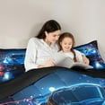 thumbnail image 5 of Manfei Cool Racing Car Bedding Comforter Set for Teens Boys, Blue Sports Car Twin Comforter Sets, Speed Extreme Sport Game Bedding Set, Super Cozy Room Decor Reversible 2-Piece, 5 of 8