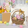 thumbnail image 5 of Under $5 18x18 Pillow Covers Easter Pillow Cover 18X18 Inches Colored Eggs Spring Art Textured Linen Pillow Cover's For Home Sofa Couch Decoration, 5 of 6