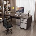 thumbnail image 2 of Study Drawers Office Desk Vanity Standing Bedroom Bookshelf Computer Desks Writing Storage Escritorios De Ordenador Furniture My Lux Decor Round, 2 of 27