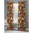 thumbnail image 4 of Watercolor Poppy Sheer Curtains 84 Inch Length 2 Panels Set Window Treatments, Spring Floral Daisy Tulips Botanical Vintage Rod Pocket Semi Curtains for Living Room/Bedroom/Kitchen, 104"W x 84"L, 4 of 7
