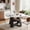 White & Black 43.3" Round, variant on Miereirl 47.24"-63" Extendable Round Dining Table for 4-6, Expandable Round to Oval Kitchen Dining Table with Hidden Extension Leaf, Storage Shelf, Modern Wood Dining Room Table for Home & Apartment